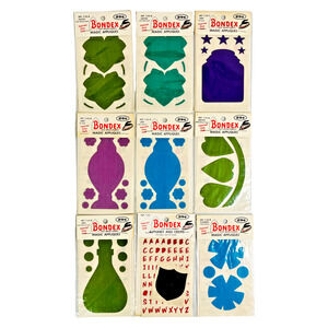 Vintage Bondex Iron On Fabric Appliques Lot of 9 Hot Magic Pima Cloth Art NOS